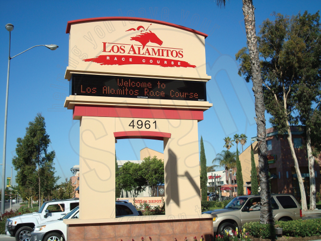 Custom Outdoor Pylon Sign for Los Alamitos Race Course