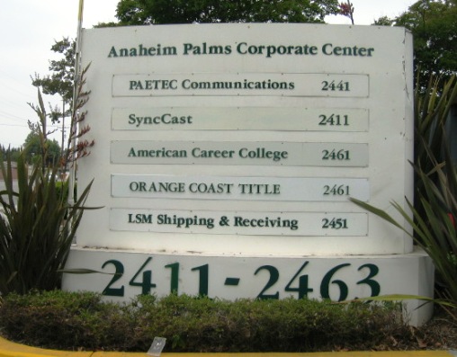 OC Title Monument Sign in Anaheim CA